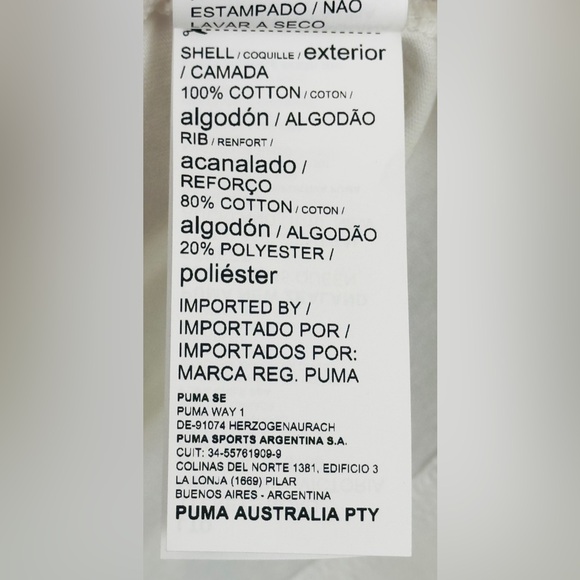 PUMA - White Unsex Basketball T- Shirt Puma Bear Print On Front. Medium NWT - Picture 9 of 10